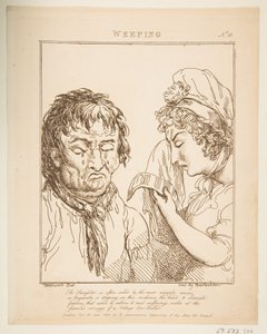 Le Brun che Piange Travestito, o Caricature delle Passioni, 21 gennaio 1800 da Thomas Rowlandson