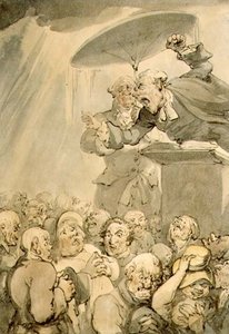 William Field (1768-1851) che predica da Thomas Rowlandson