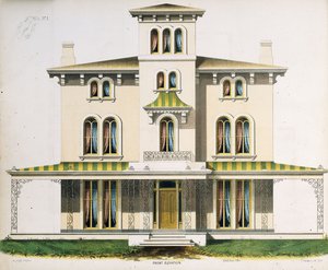 Elevazione frontale per Villa No.1, da 