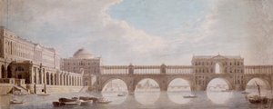 Progetto proposto per un ponte sul Tamigi a Somerset House da Thomas Sandby
