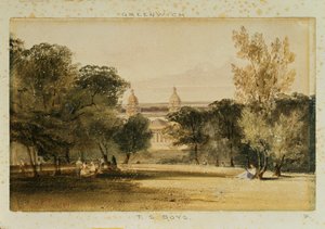 Ospedale di Greenwich dal parco, 1830 da Thomas Shotter Boys