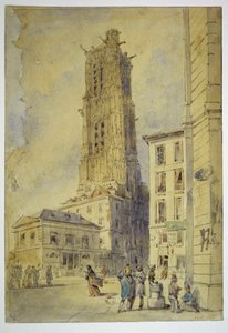 La torre di Saint-Jacques prima del suo sgombero, nel 1836 da Thomas Shotter Boys