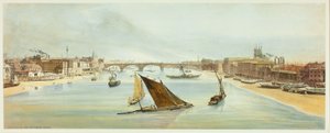 Ponte di Londra, dal ponte di Southwark, lastra quattro da Vedute originali di Londra com