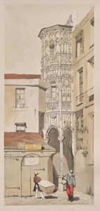 Architettura Pittoresca a Parigi, Gand, Anversa, Rouen: Hôtel de la Tremouille, Rue des Bourbonnois, Parigi da Thomas Shotter Boys