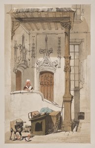 Architettura pittoresca a Parigi, Gand, Anversa, Rouen: Rue des Marmousets, Parigi da Thomas Shotter Boys
