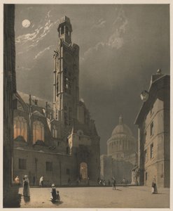 Architettura Pittoresca a Parigi, Gand, Anversa, Rouen: St. Etienne du Mont e il Pantheon, Parigi da Thomas Shotter Boys