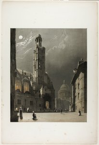 St Etienne du Mont e il Pantheon, Parigi, tavola 20 da Picturesque Architecture in Paris, Ghent, Antwerp, Rouen, Etc. da Thomas Shotter Boys