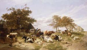 Una Fattoria da Latte nelle Paludi, East Kent, 1859 da Thomas Sidney Cooper