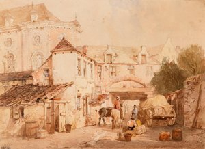 Il cortile di una locanda fiamminga