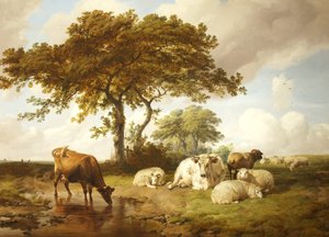Riposo nei prati da Thomas Sidney Cooper
