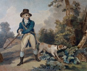 Caccia alla lepre, incisione di Thomas Simpson (1765-1801)