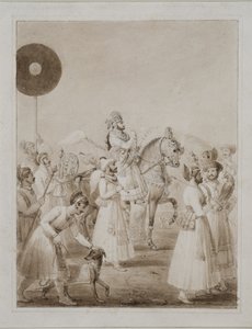 Ritratto di Maharana Bhim Singh di Udaipur a cavallo da Thomas Stothard
