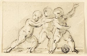 Tre putti che giocano