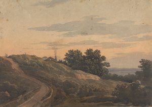Paesaggio Collinare con Casa, Sentiero e Figure da Thomas Sully