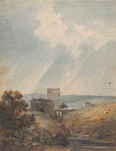 Paesaggio con castello, colline e montagne da Thomas Sully