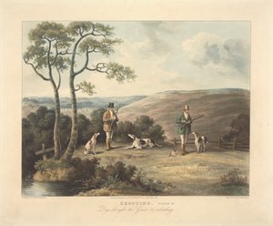 Serie di quattro - Caccia: Tavola III. Cani portano la fama e ricaricano da Thomas Sutherland