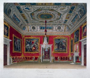 Vista interna del salotto di Buckingham House, Westminster, Londra, 1817 da Thomas Sutherland
