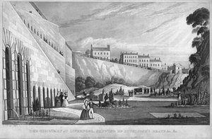 Il Cimitero a Liverpool, mostrando la tomba di Mr Huskisson, 1831 da Thomas Talbot Bury