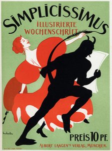 Arte. Letteratura. La rivista Simplicissimus. Poster di Thomas Thedor Heine, Germania, c.1890 (poster)
