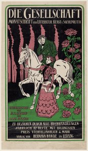 Manifesto pubblicitario per la rivista Die Gesellschaft da Thomas Theodor Heine