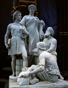 Commercio, gruppo scultoreo dal Memoriale di Albert, completato nel 1876 da Thomas Thornycroft