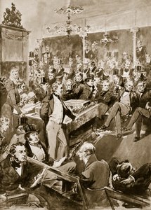 Sir Robert Peel in casa, illustrazione da 