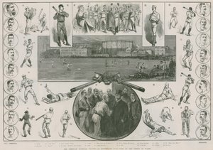 I giocatori di baseball americani a Kennington Oval - visita del Principe di Galles (incisione) da Thomas Walter Wilson