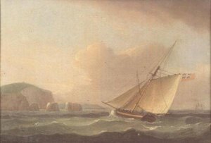 Un cutter al largo delle Needles da Thomas Whitcombe