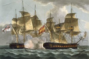 Cattura della Mahonesa, 13 ottobre 1796, inciso da Thomas Sutherland per 