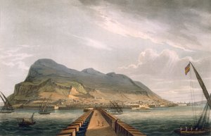 Veduta di Gibilterra, inciso da Thomas Sutherland per 