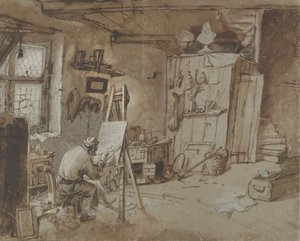 Un pittore al lavoro nel suo studio, 1663-77
