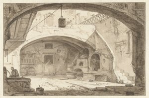 Cortile italiano con una panetteria