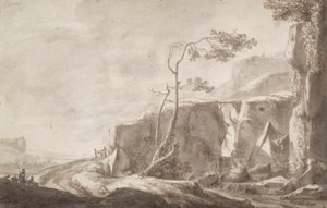Paesaggio roccioso con un ruscello da Thomas Wijck