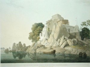 Vista S.O. della Roccia dei Fakeers nel fiume Gange vicino a Sultaungunge, tavola 61 da 