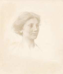 Testa di una ragazza da Thomas Wilmer Dewing