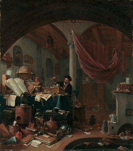 Un alchimista nel suo studio da Thomas Wyck