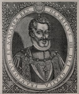 Ritratto di ENRICO IV di Francia e Navarra (1553-1610) incisione di Tomas de Leu (XVI secolo) da Thomas de Leu