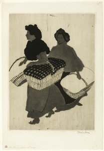 Le lavandaie riprendono il loro lavoro da Théophile Alexandre Pierre Steinlen
