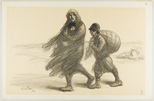 Esodo serbo, tavola ventuno di Actualités da Théophile Alexandre Pierre Steinlen