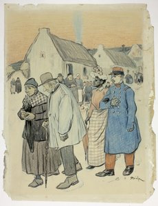 Scena di strada con due coppie da Théophile Alexandre Pierre Steinlen