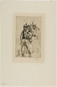 Tre soldati a piedi da Théophile Alexandre Pierre Steinlen