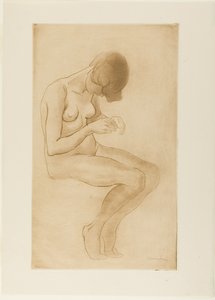 Donna che si sistema le unghie da Théophile Alexandre Pierre Steinlen