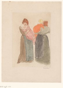 Due madri con bambini da Théophile Alexandre Steinlen (signed by artist)