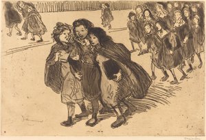 Ragazze che escono da scuola da Théophile Alexandre Steinlen