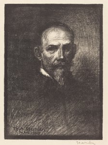 Autoritratto Steinlen di fronte, testa dritta da Théophile Alexandre Steinlen