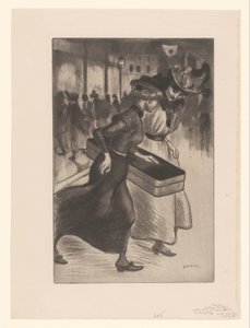 Due donne che camminano per strada da Théophile Alexandre Steinlen