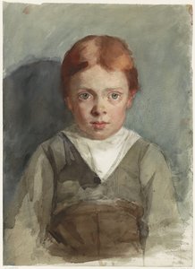 Ritratto di un bambino con capelli rossi, di fronte da Thérèse Schwartze