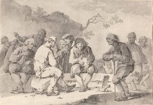 Autoritratto con Contadini di Appenzell da Tiberius Dominikus Wocher