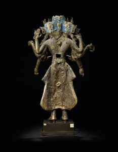 Statua di Ekadashalokeshvara da Tibetan School