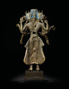 Statua di Ekadashalokeshvara da Tibetan School